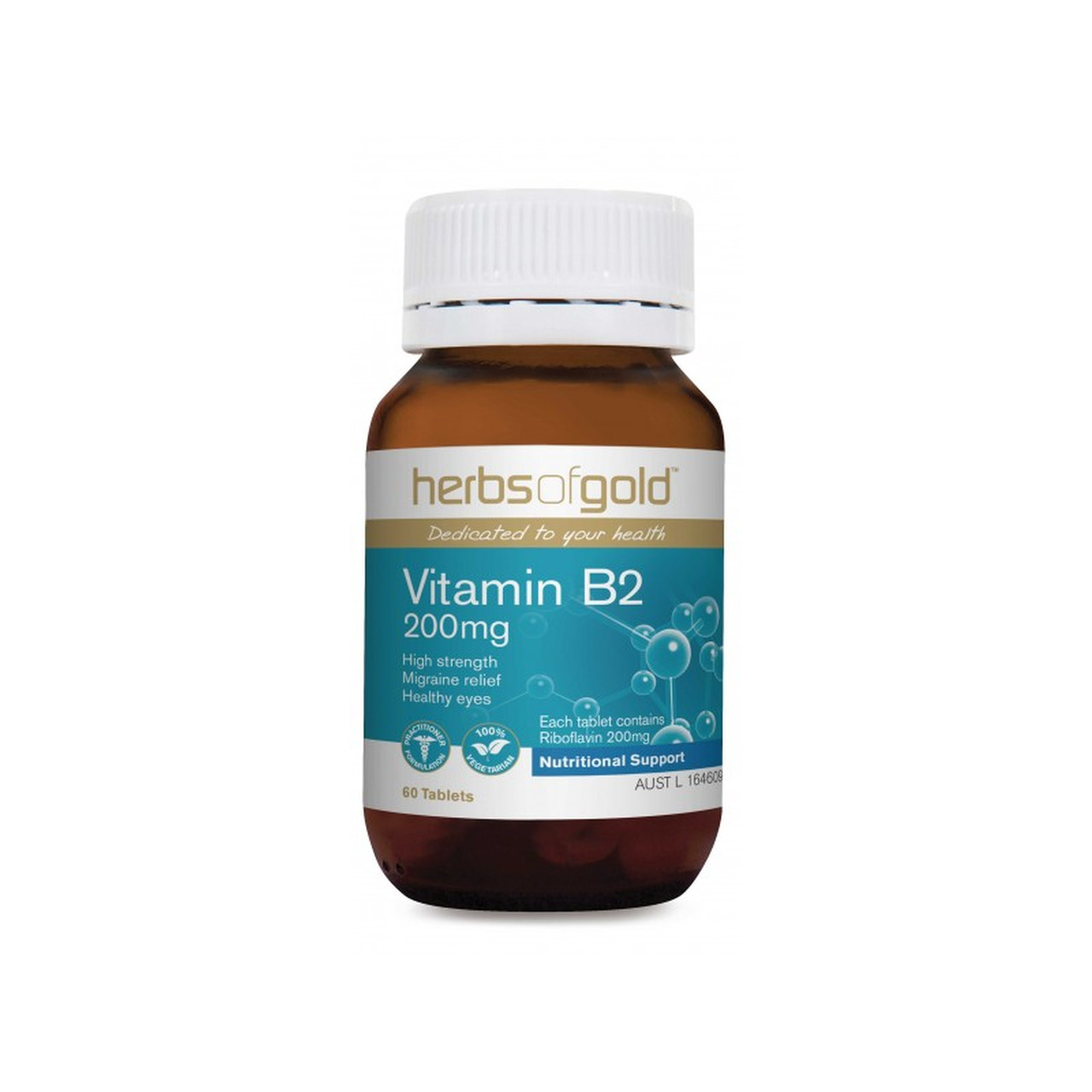 Herbs of Gold Vitamin B2 200mg Elite Health Supplements