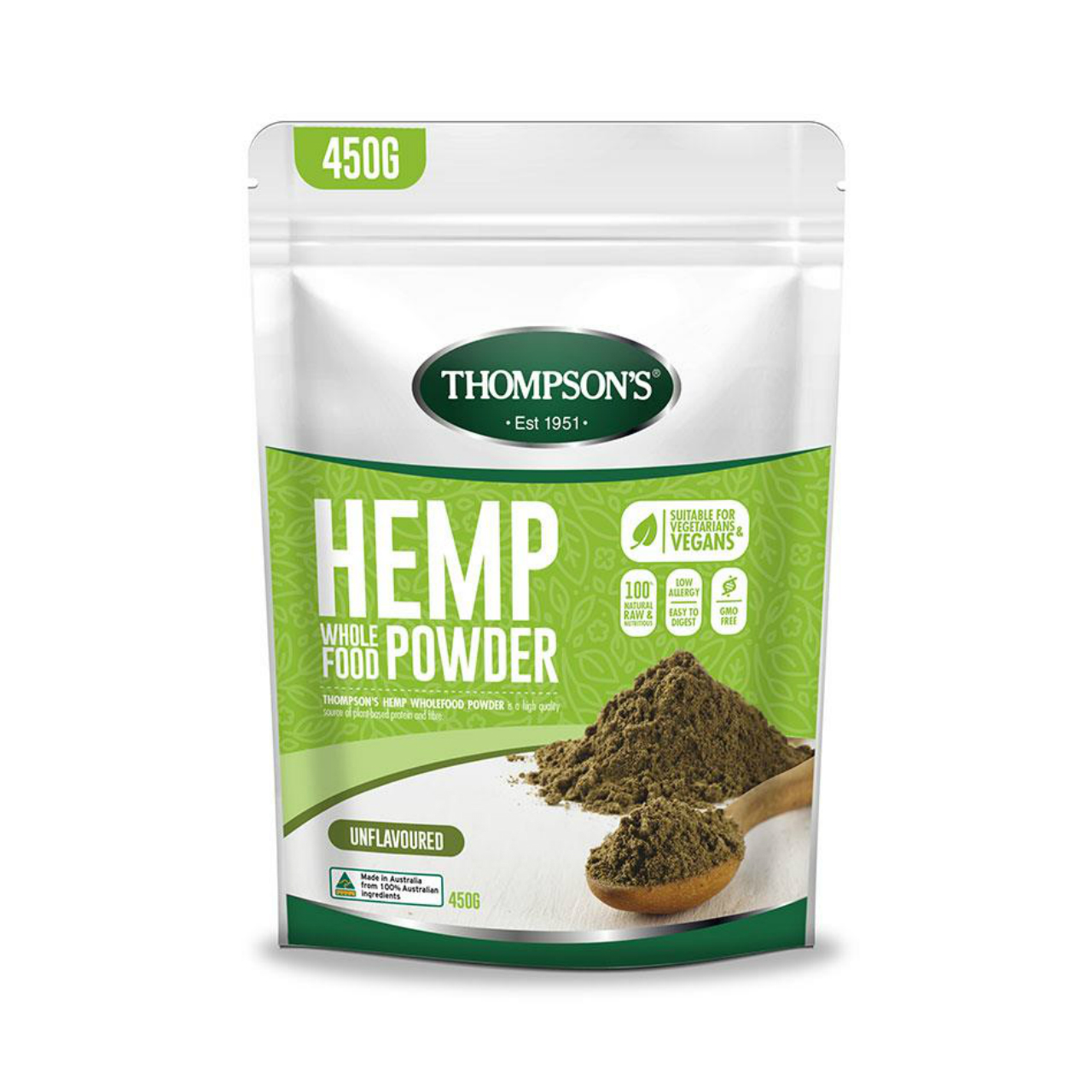 Thompson's Vitamins Hemp Wholefood Powder Elite Health Supplements