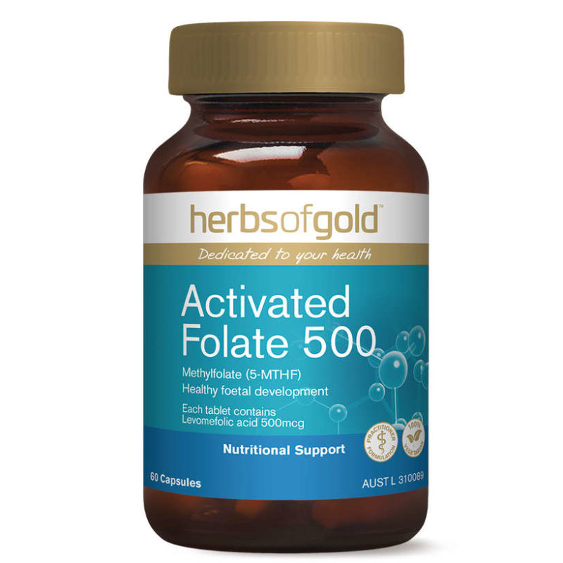 Folate Acticated Herbs of Gold - Activated Folate 500 - Elite Health Supplements