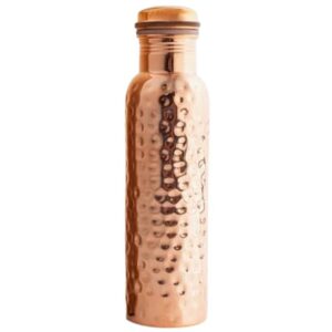 Copper Water Bottle Diamond Hammered 950ml